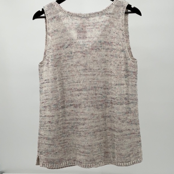 NWoT J.Jill Textured Slub Knit Sleeveless Sweater M Cotton Linen Blend Confetti - Picture 2 of 10